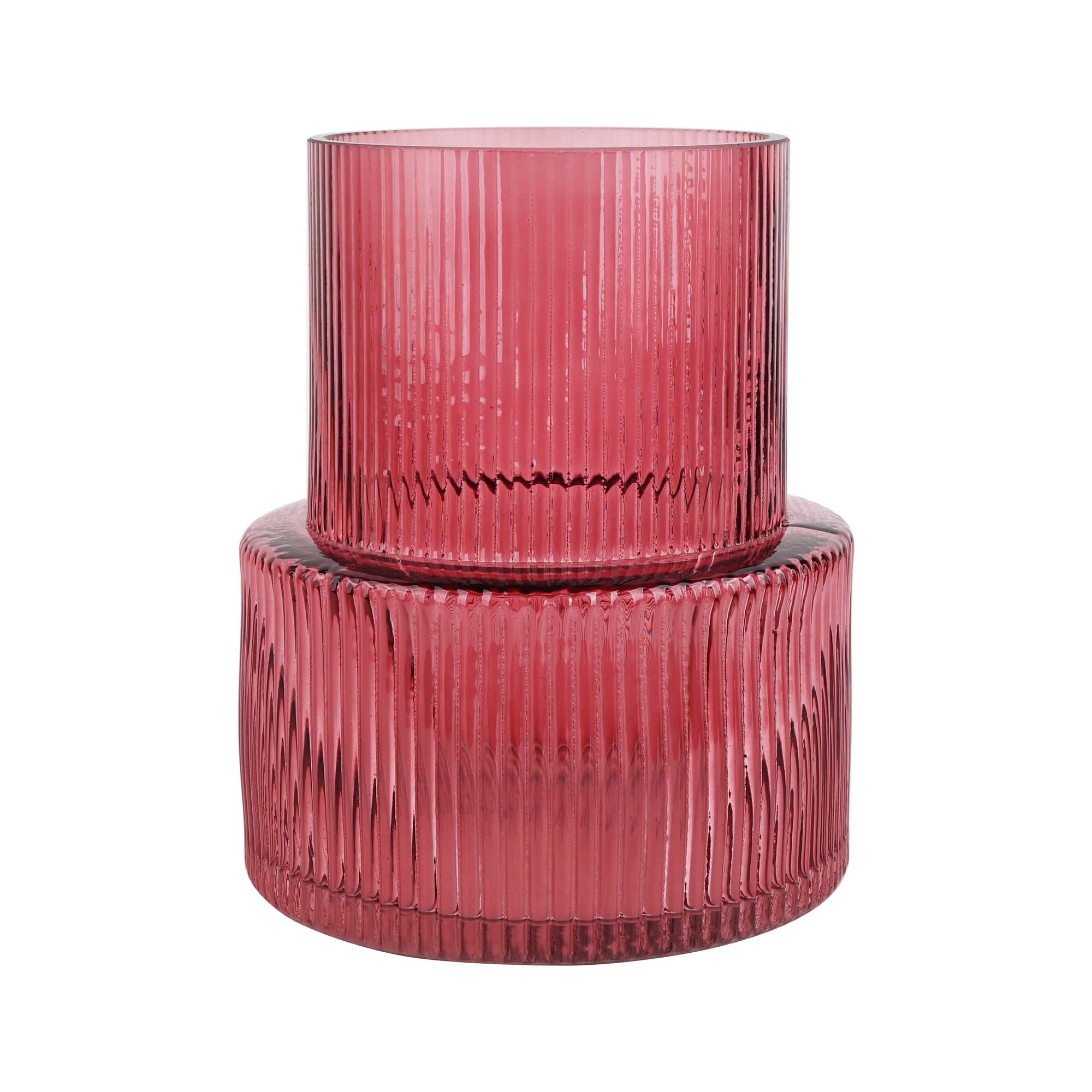 6" Ribbed Glass Vase by Ashland